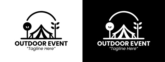 Simple Black and White Outdoor Event Logo for Adventure and Nature Branding
