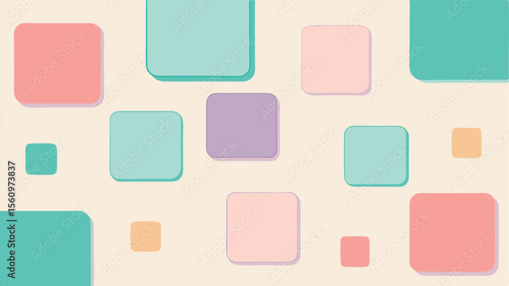 Poster abstract pastel color square shapes illustration suitable for background and design projects