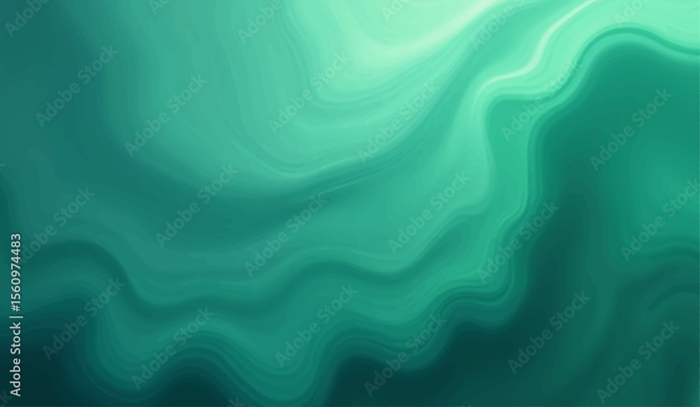 Poster soft flowing green silk with an abstract wave pattern creates a luxurious and elegant backdrop