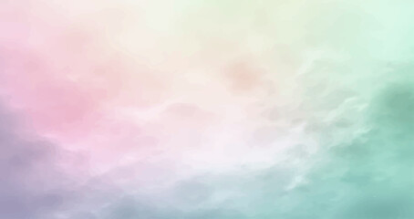 Abstract sky blue and white clouds watercolour background
