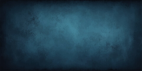 Blue grunge background with a dark, old, textured concrete wall surface