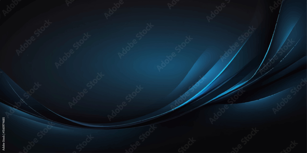 Aufkleber abstract blue background with flowing light lines and futuristic wave patterns