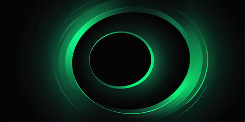 Abstract green vector background with glowing light circles for a modern design wallpaper