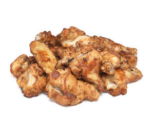 Fried Chicken Wings on White Background
