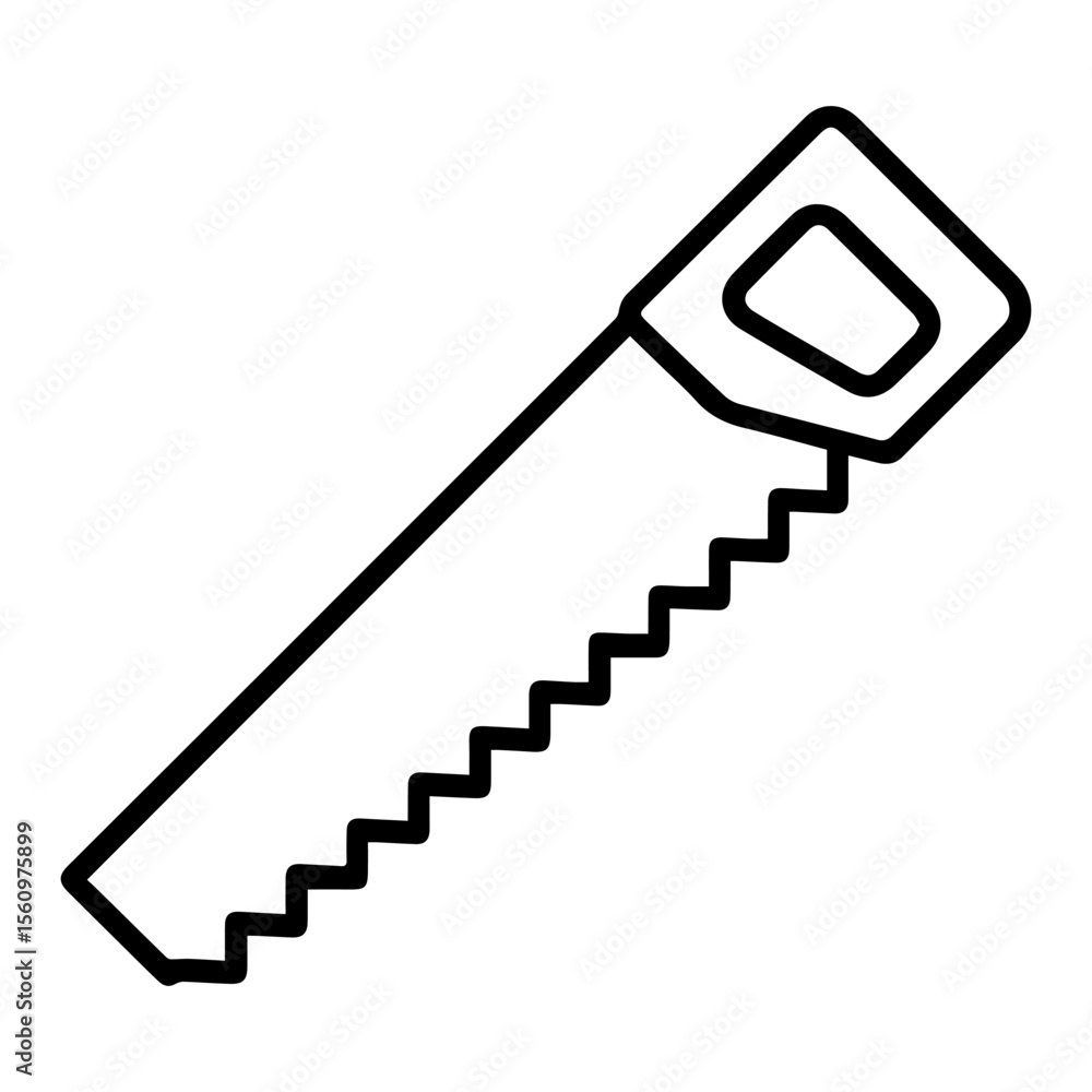 Poster saw line icon vector on white background vector line icon on white background