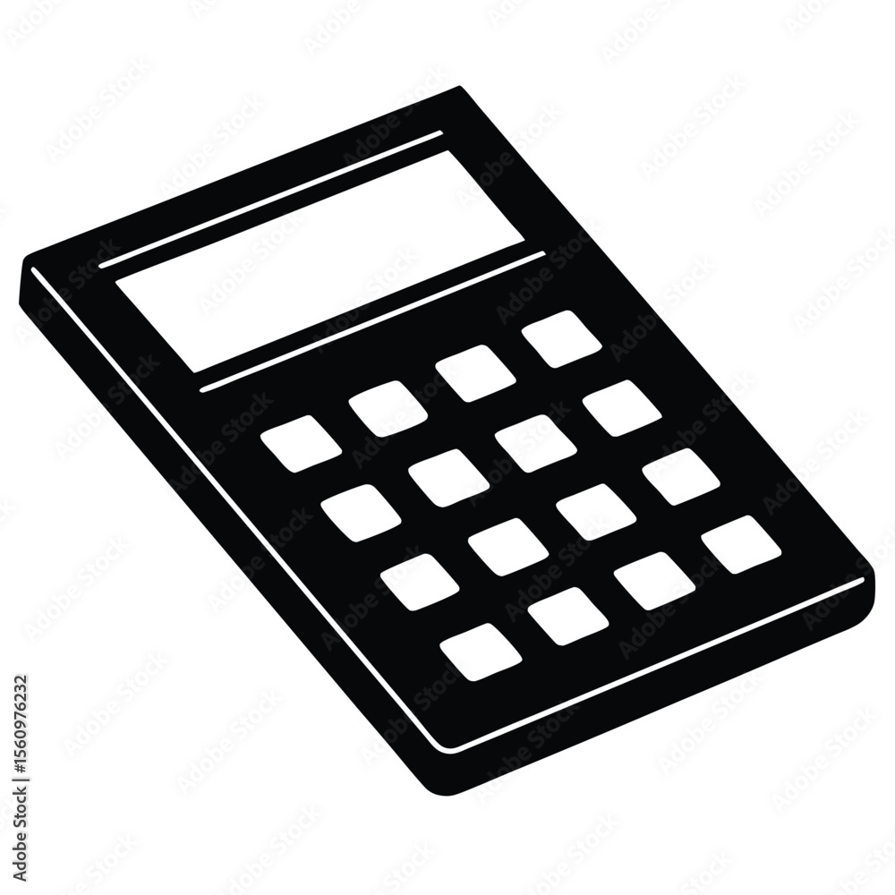 Poster mathematician element isolated calculator on white background
