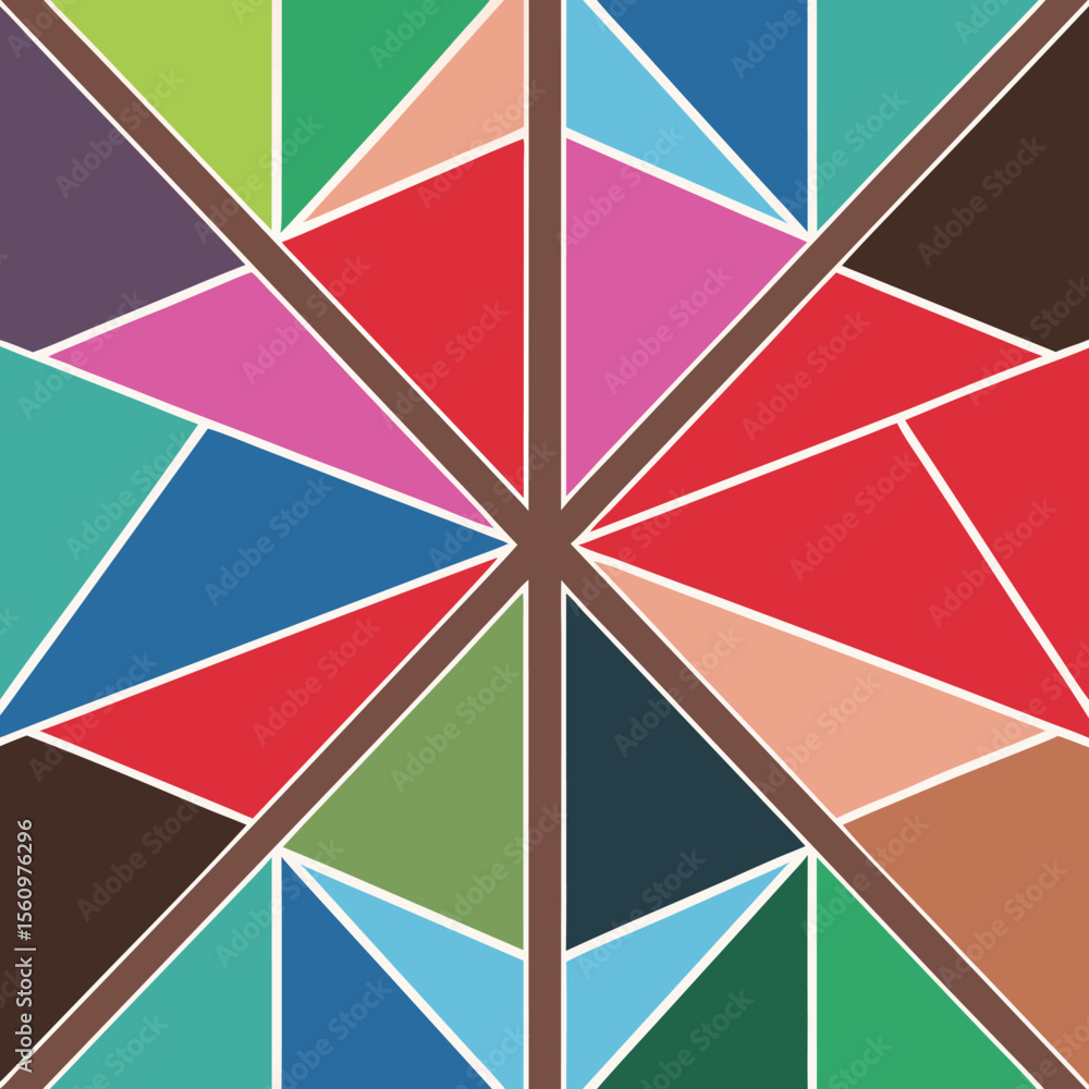 Poster colorful geometric pattern with abstract triangles and lines in a modern design