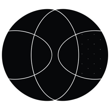  Mathematician element isolated euler diagram on white background