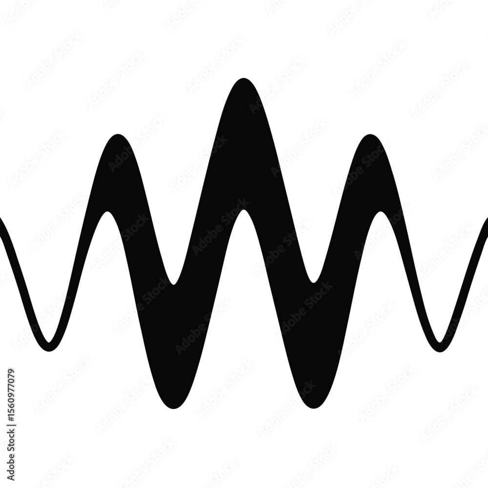 Aufkleber mathematician element isolated sine wave on white background