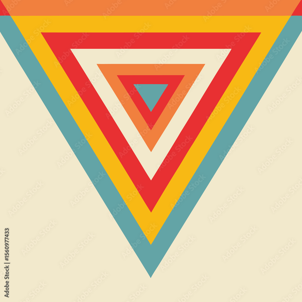 Poster colorful retro triangle pattern with transparency for modern design applications