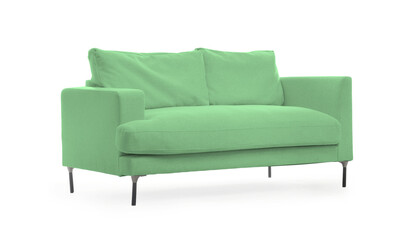 Light green sofa isolated on white. Furniture for living room interior