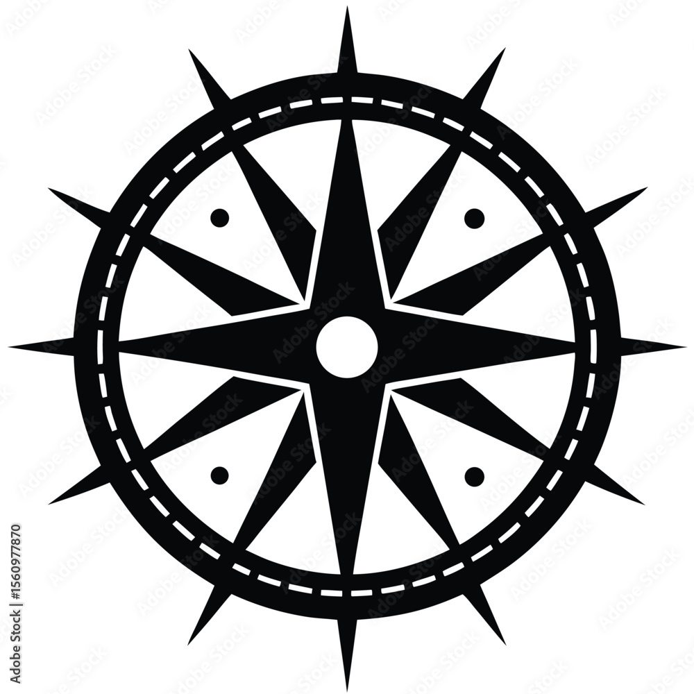 Poster mathematician element isolated compass tool on white background