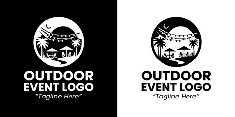 Stylish Black and White Outdoor Event Logo for Nature and Event Branding
