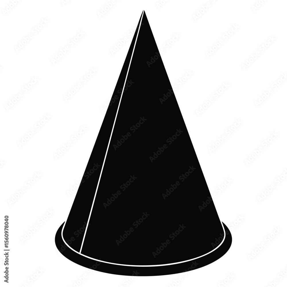 Poster mathematician element isolated cone model on white background