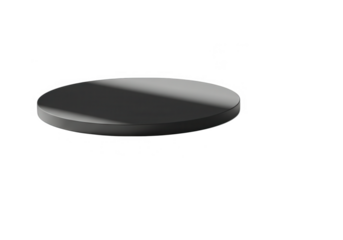 A black round platform isolated on transparent background, perfect for product display or presentation with a modern, minimal design