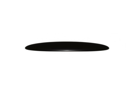 A sleek black oval shape isolated on transparent background, perfect for design projects