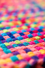Close up of Colorful Cotton Woven Texture
