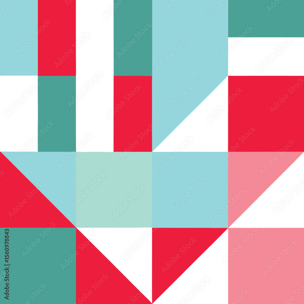 Poster geometric abstract composition with colorful shapes and modern design elements