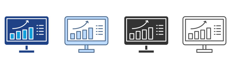 Analytics Icon Set Multiple Style Collection