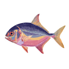 Obraz premium vector illustration of fish isolated in White Background, fish vector