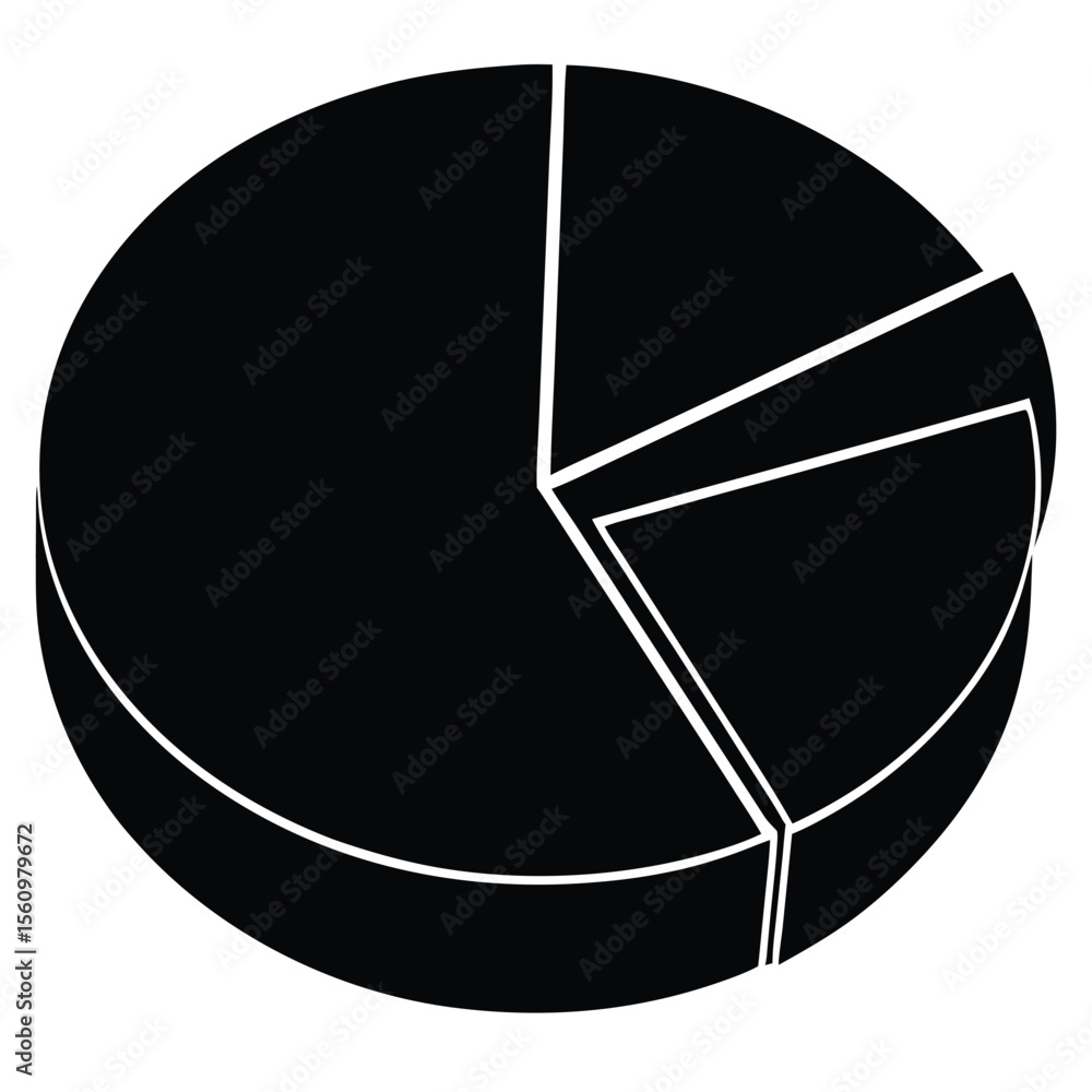 Poster mathematician element isolated pie chart on white background