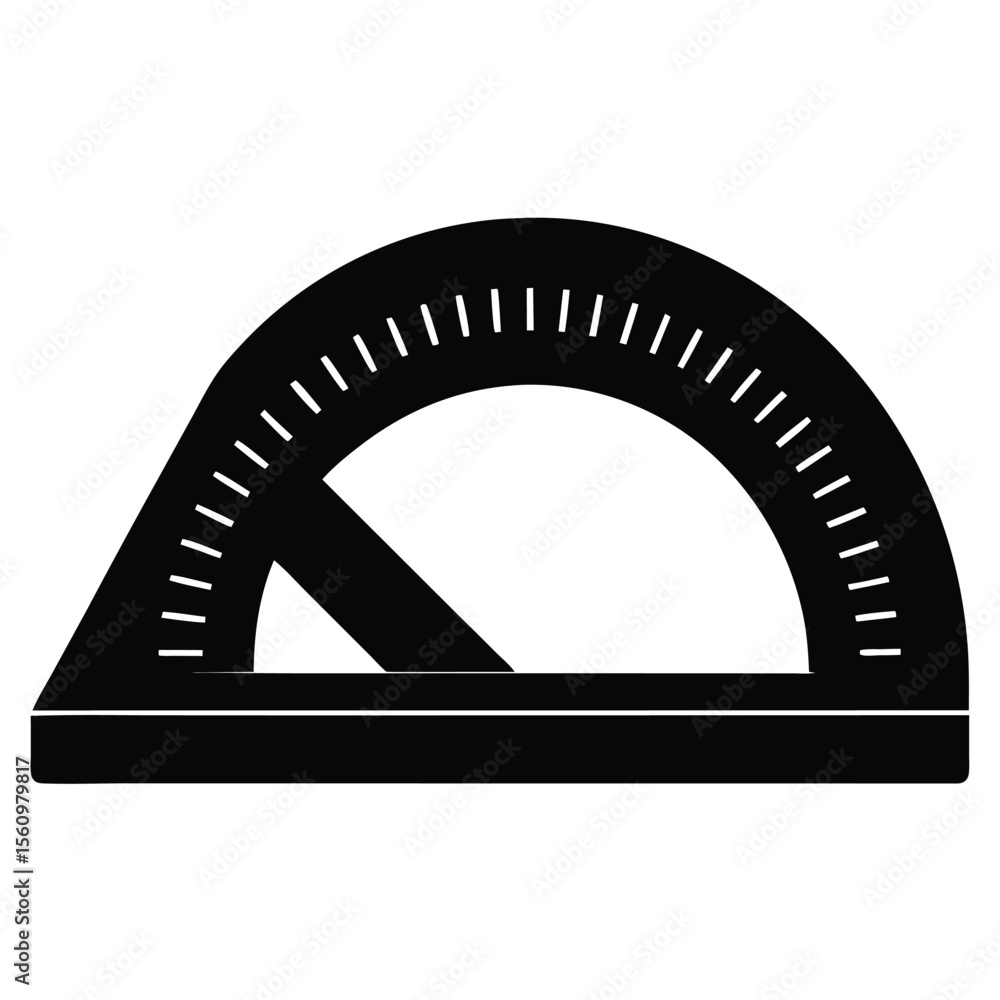 Poster mathematician element isolated protractor on white background