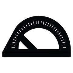 Mathematician element isolated protractor on white background