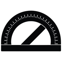 Mathematician element isolated protractor on white background