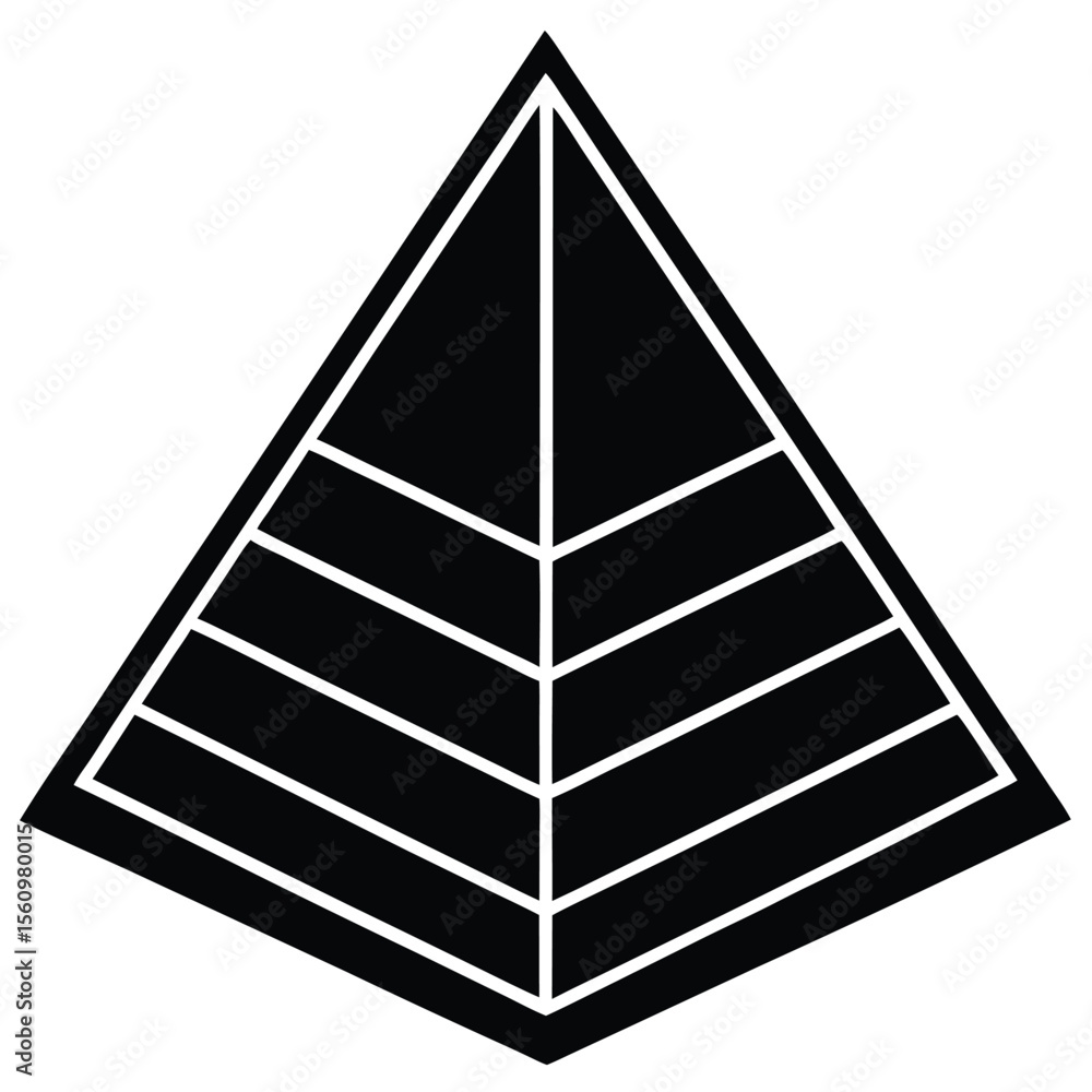 Poster mathematician element isolated pyramid model on white background