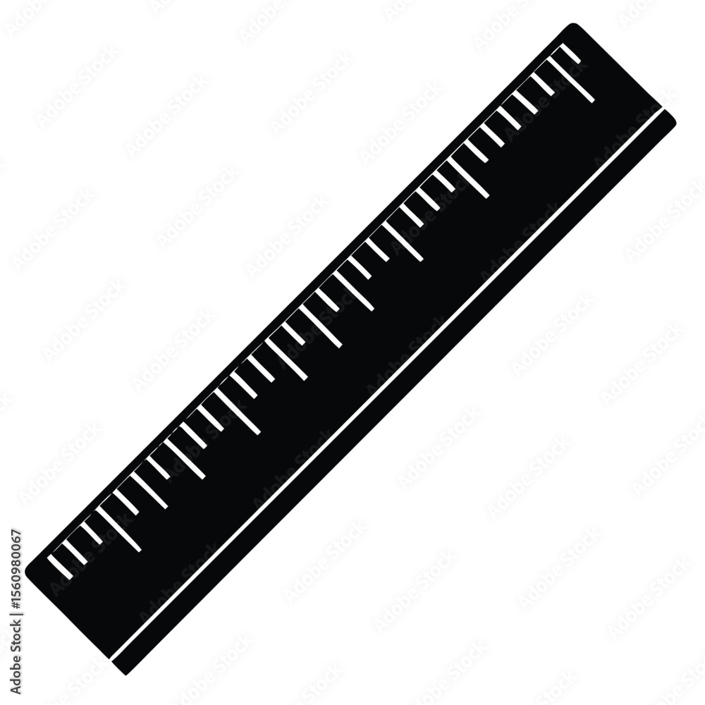 Poster mathematician element isolated ruler on white background