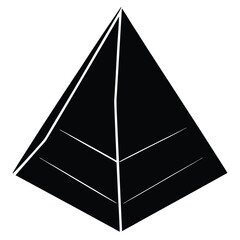 Mathematician element isolated pyramid model on white background