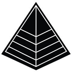 Mathematician element isolated pyramid model on white background