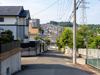 Naklejka premium 斜面に造成された住宅地