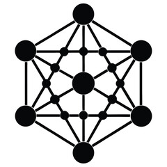 Mathematician element isolated topology chart on white background