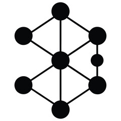 Mathematician element isolated topology chart on white background
