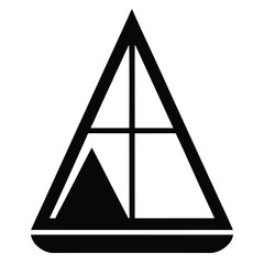 Mathematician element isolated triangle scale on white background