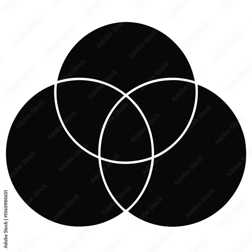 Poster mathematician element isolated venn diagram on white background