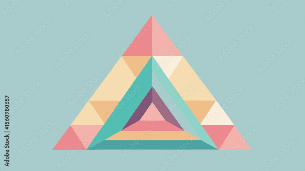 Aufkleber geometric abstract triangle composition with pastel colors suitable for various design projects