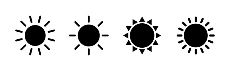Sun icon set. Brightness Icon vector