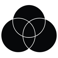 Mathematician element isolated venn diagram on white background