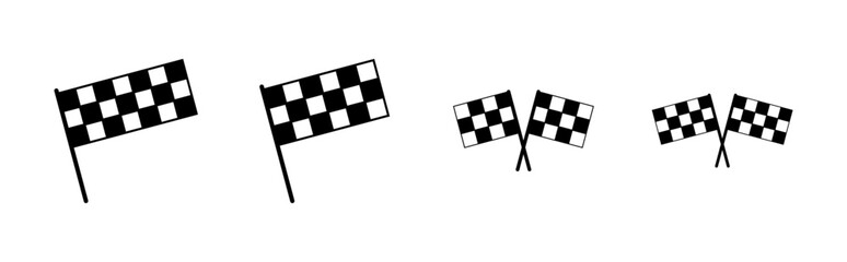Racing flag icon set. race flag icon.Checkered racing flag icon