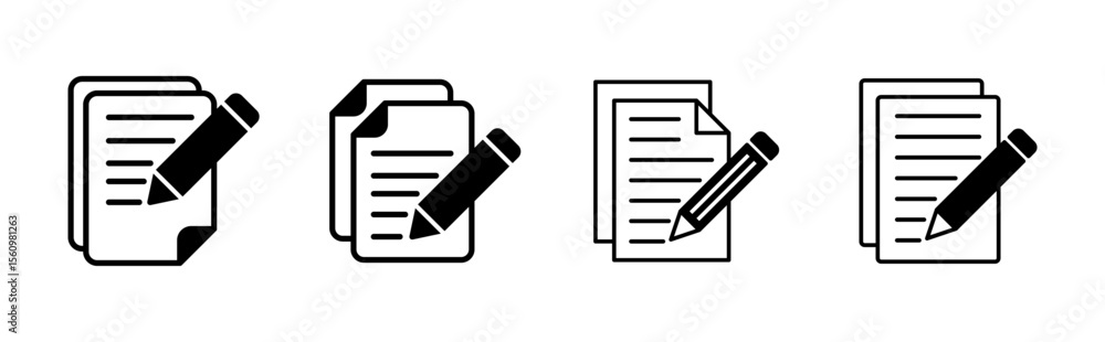 Poster note icon set. notepad icon vector. edit file. write icon