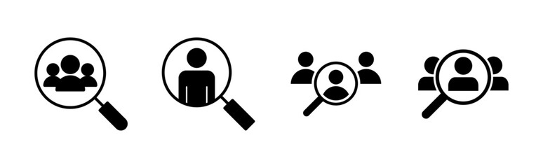 Hiring icon set. Search job vacancy icon. Human resources concept. Recruitment