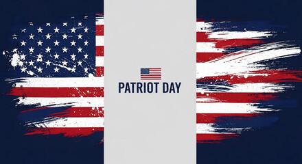 Patriot Day grunge American flag design. Perfect for social media, websites, or print materials commemorating September 11th. Expresses remembrance and patriotism with a textured, artistic style