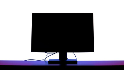 Monitor Laptop screen with empty displays isolated background flat view of computer screen electroni