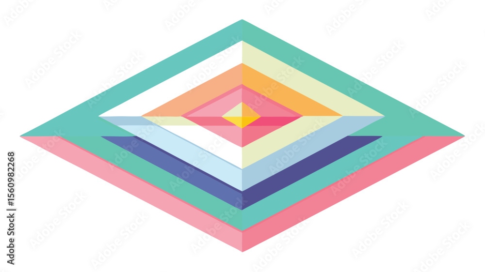 Aufkleber geometric diamond design with layered color scheme for creative design projects