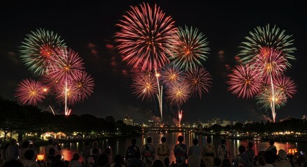 夏の夜空の花火大会