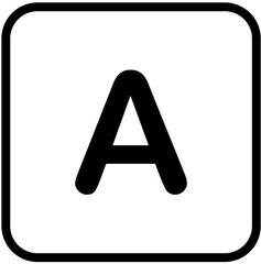 Bold Capital Letter A in a Square Simple, Clean Graphic Design Element, Auto brightness
