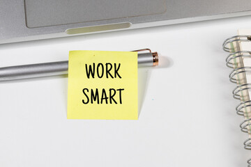 Office Note “Work Smart” Set on Office Desk – Productivity & Strategy Concept