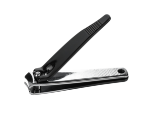 A dark metal nail puller, isolated on a white background, essential for removing nails from wood.